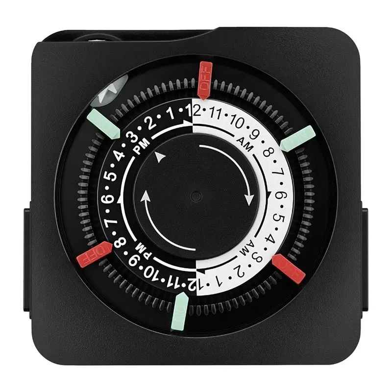 TIMERMATIC Mechanical Timer With 2 Grounded Outlets Indoor Electrical Plug in Timer